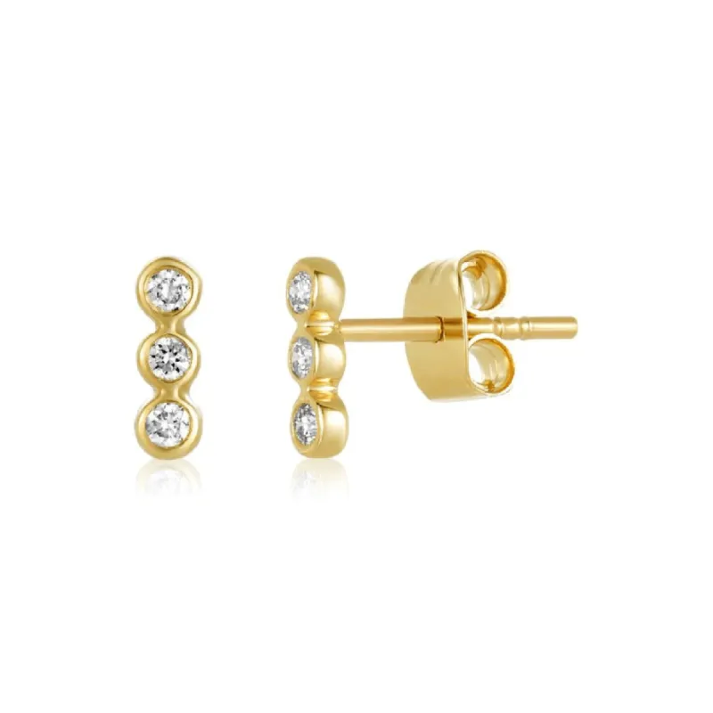 Triple Bubble Bar Stud sold by LINDSEY LEIGH JEWELRY