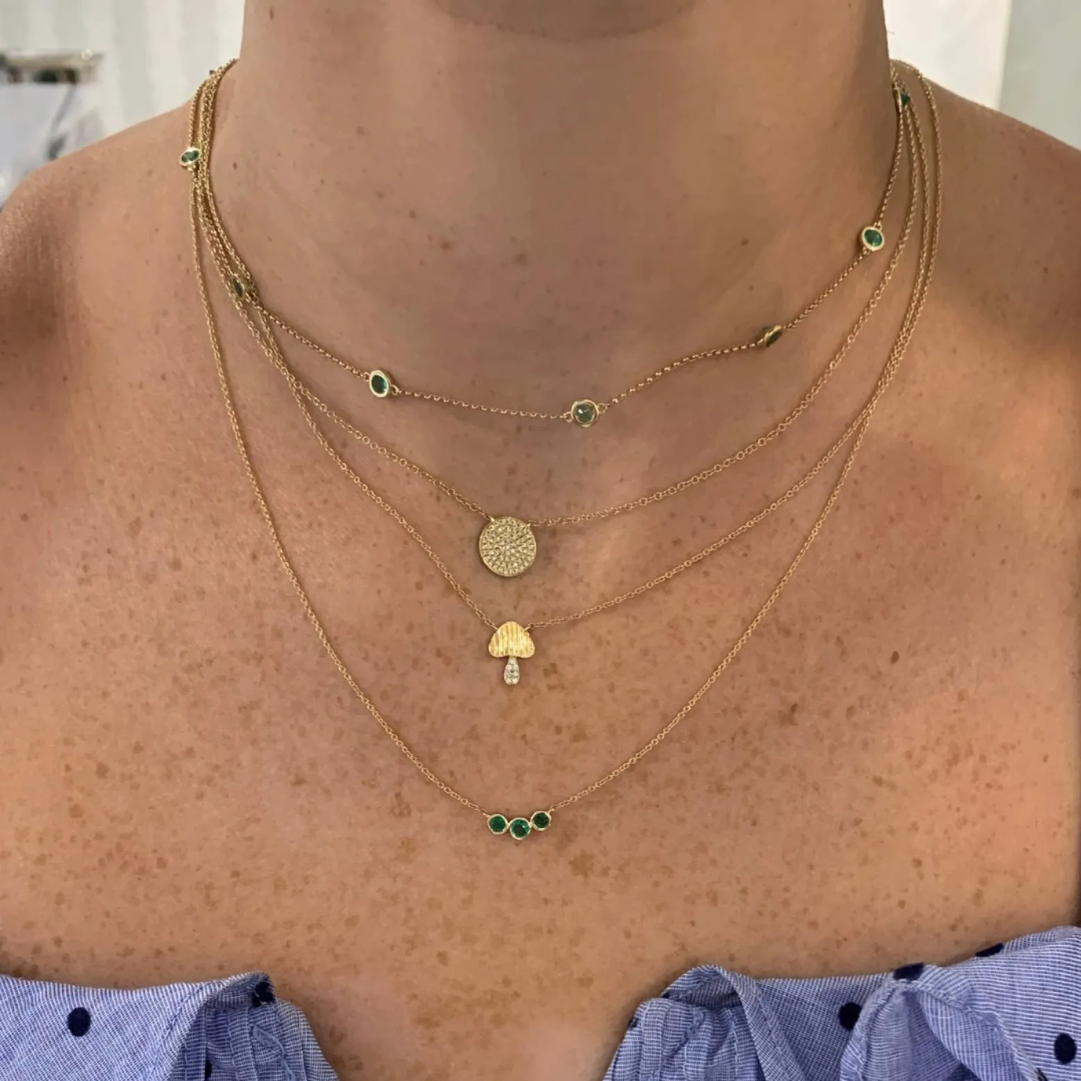 Pave Disc Necklace sold by LINDSEY LEIGH JEWELRY product image thumbnail 5