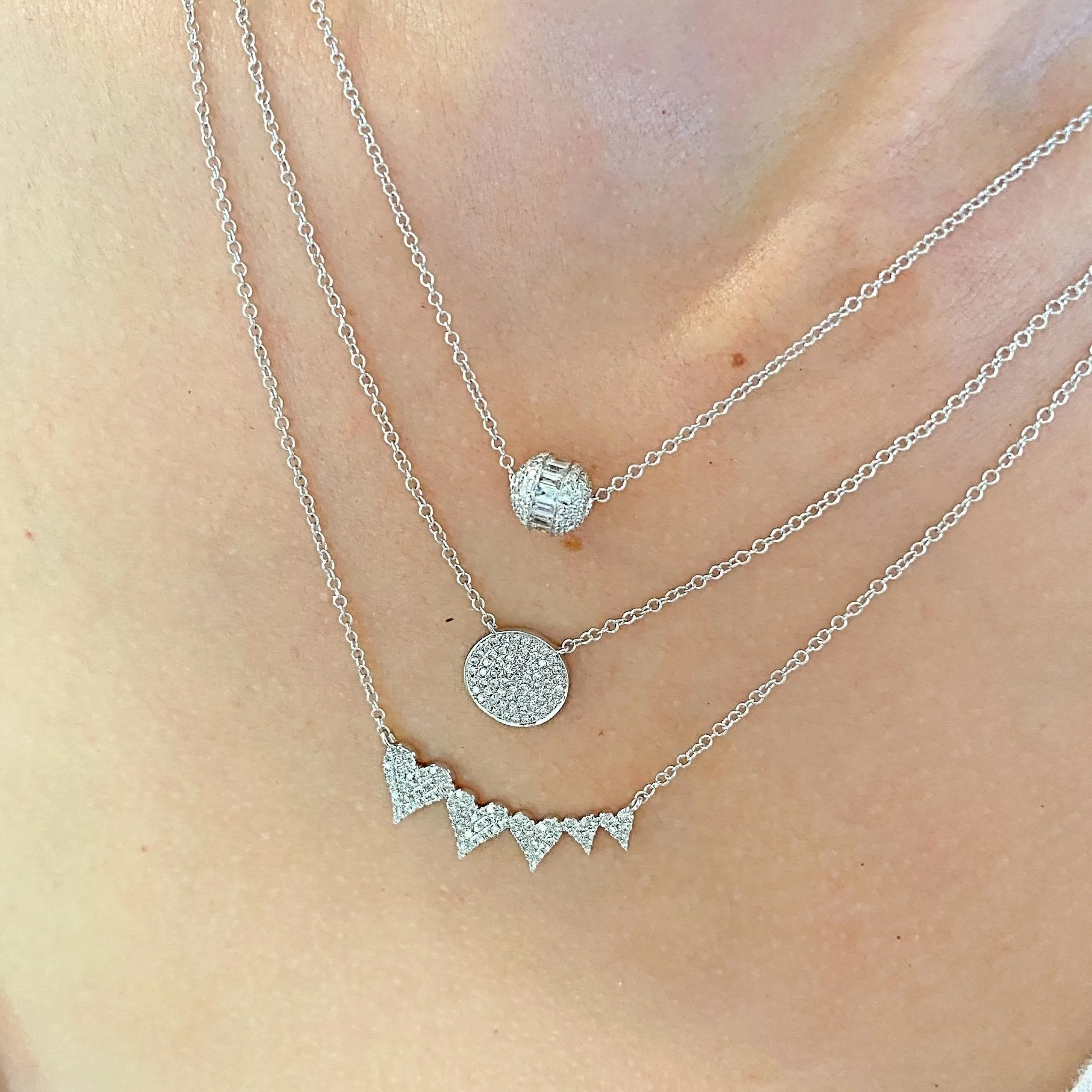 Pave Disc Necklace sold by LINDSEY LEIGH JEWELRY product image thumbnail 2