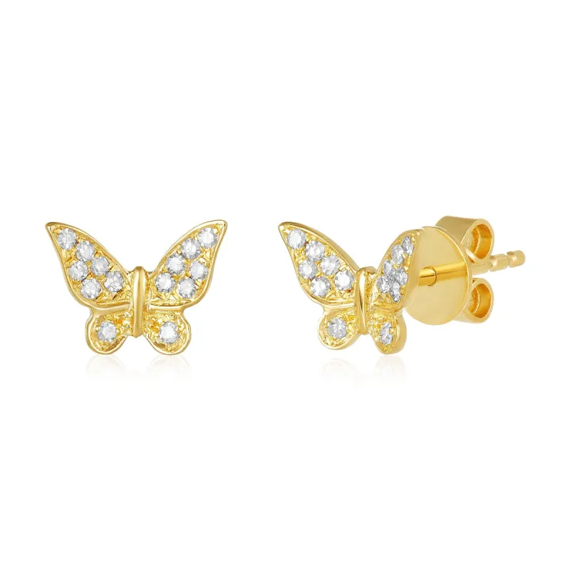 Diamond Butterfly Earrings sold by LINDSEY LEIGH JEWELRY