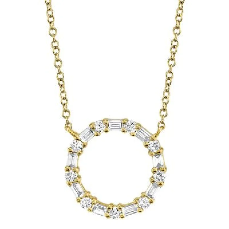 Diamond Open Circle Necklace sold by LINDSEY LEIGH JEWELRY