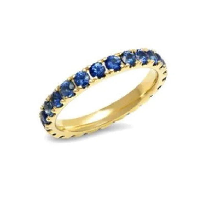 Large Blue Sapphire Eternity Band sold by LINDSEY LEIGH JEWELRY