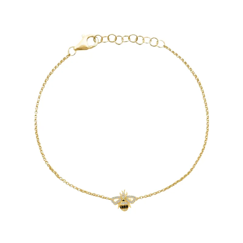 Pave Stripe Bumble Bee Bracelet sold by LINDSEY LEIGH JEWELRY