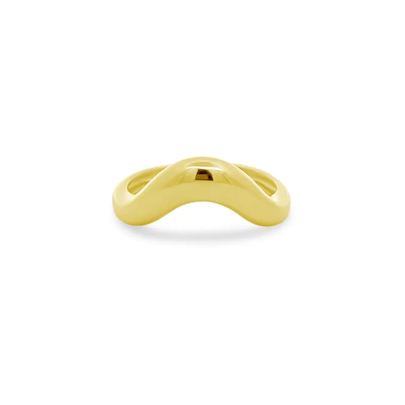 Gold Wavy Ring sold by LINDSEY LEIGH JEWELRY
