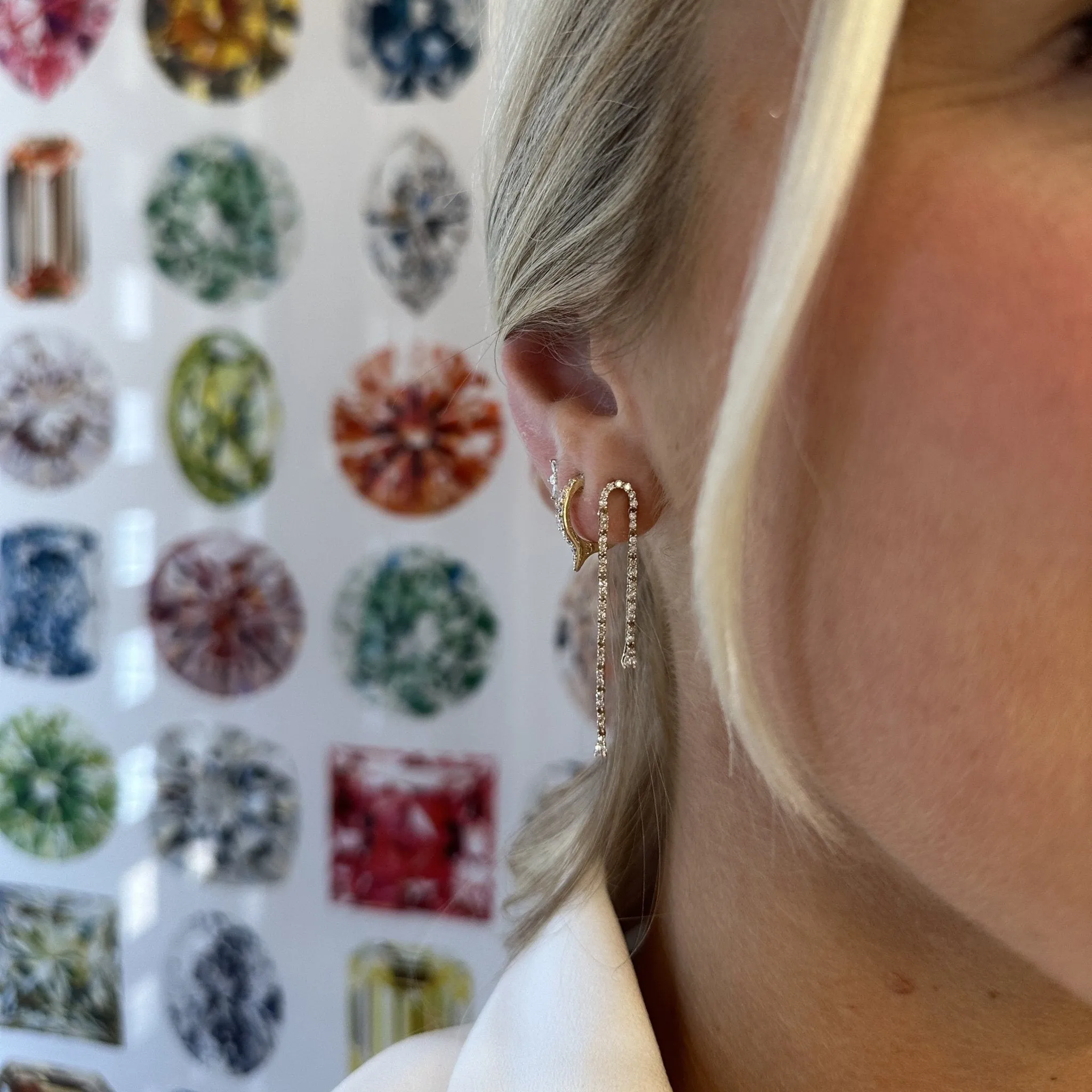 Diamond Flex Waterfall Earrings sold by LINDSEY LEIGH JEWELRY product image thumbnail 4