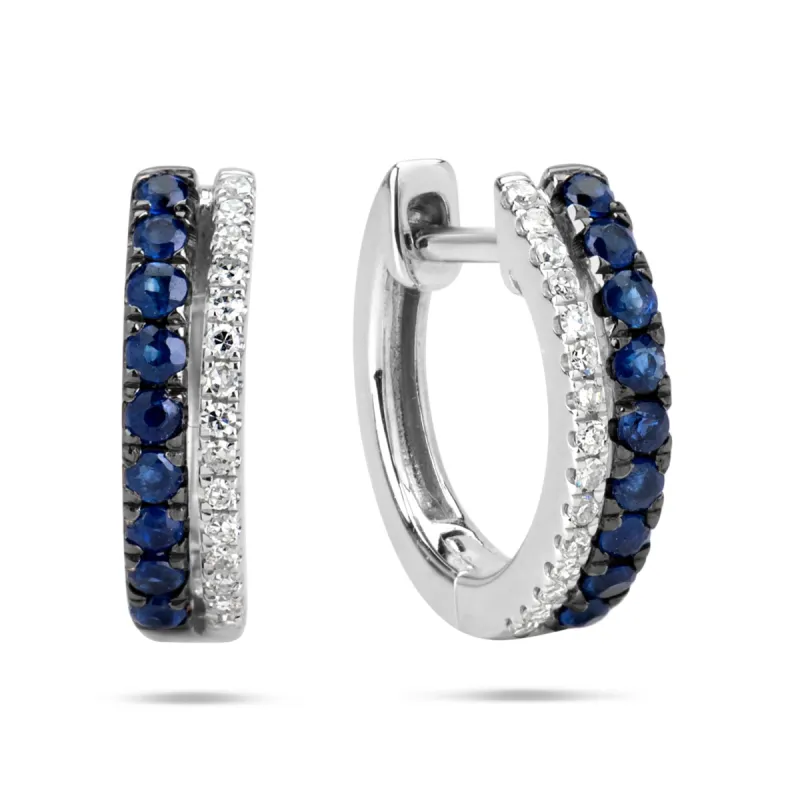 Diamond & Gemstone Huggies sold by LINDSEY LEIGH JEWELRY