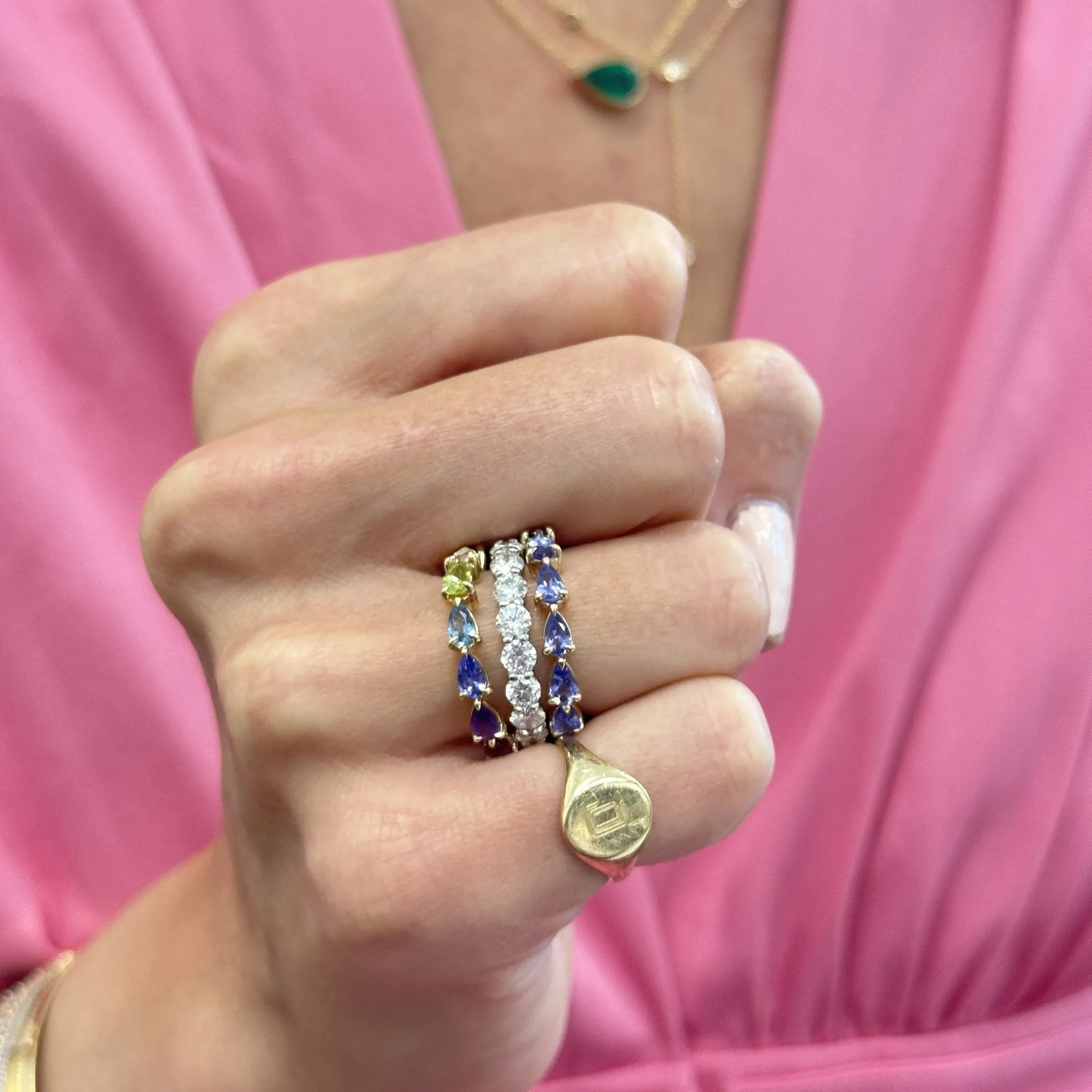 Large Tanzanite Chasing Pear Band sold by LINDSEY LEIGH JEWELRY product image thumbnail 2