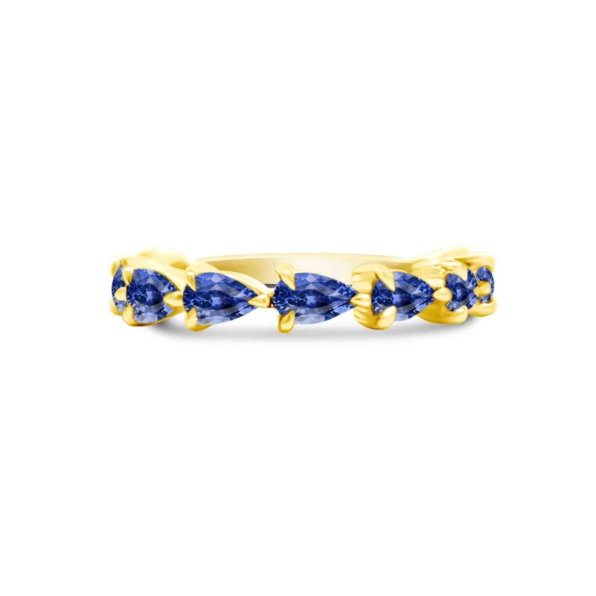 Large Tanzanite Chasing Pear Band sold by LINDSEY LEIGH JEWELRY