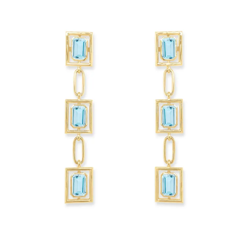 Floating Bezel Dangle Earrings sold by LINDSEY LEIGH JEWELRY