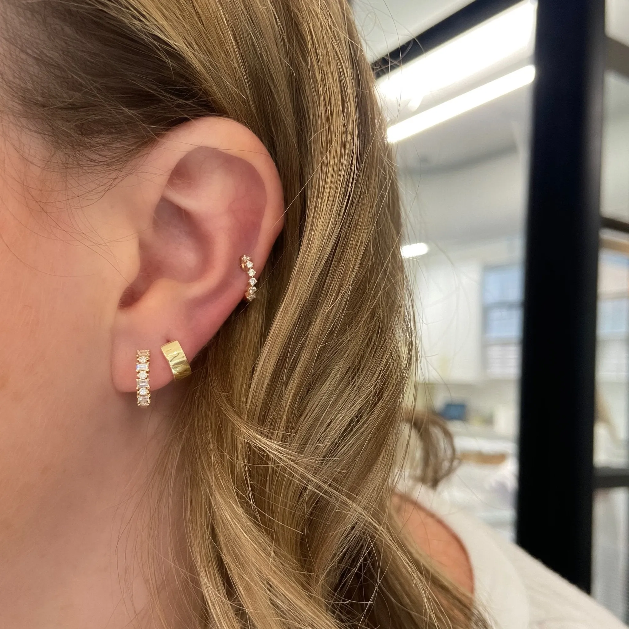 Marrakesh Mini Diamond Huggies sold by LINDSEY LEIGH JEWELRY product image thumbnail 4