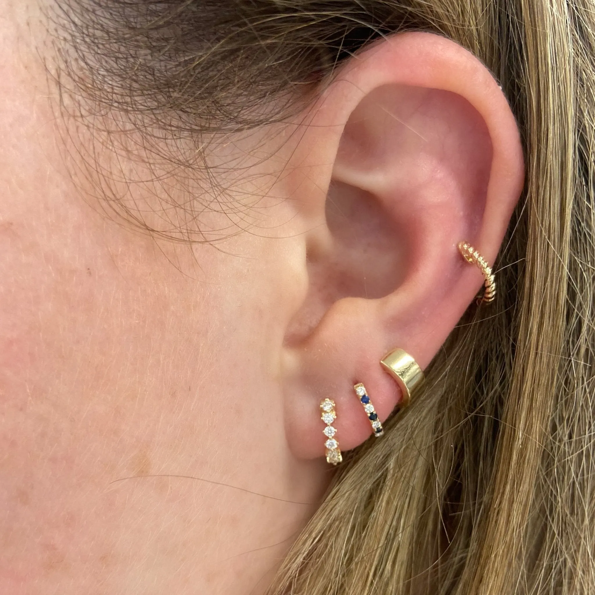 Marrakesh Mini Diamond Huggies sold by LINDSEY LEIGH JEWELRY product image thumbnail 5