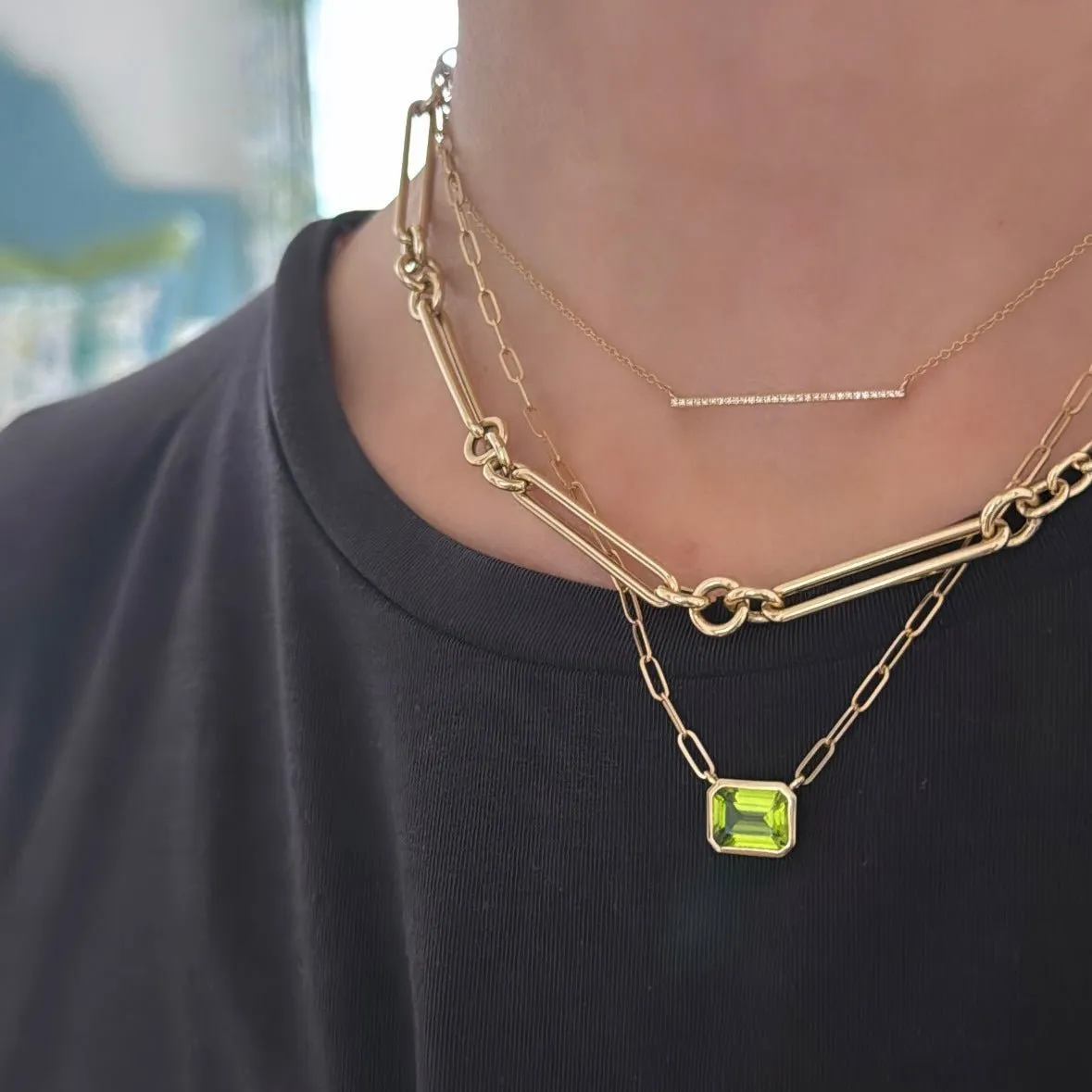 Pave Bar Necklace sold by LINDSEY LEIGH JEWELRY product image thumbnail 4