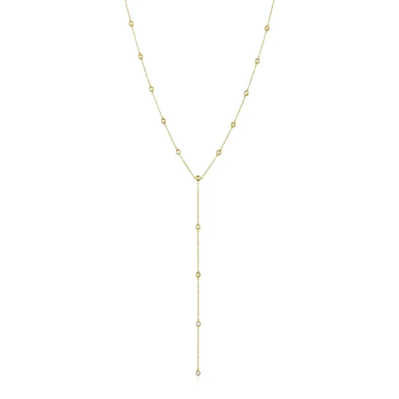 Diamond Bezel Lariat sold by LINDSEY LEIGH JEWELRY