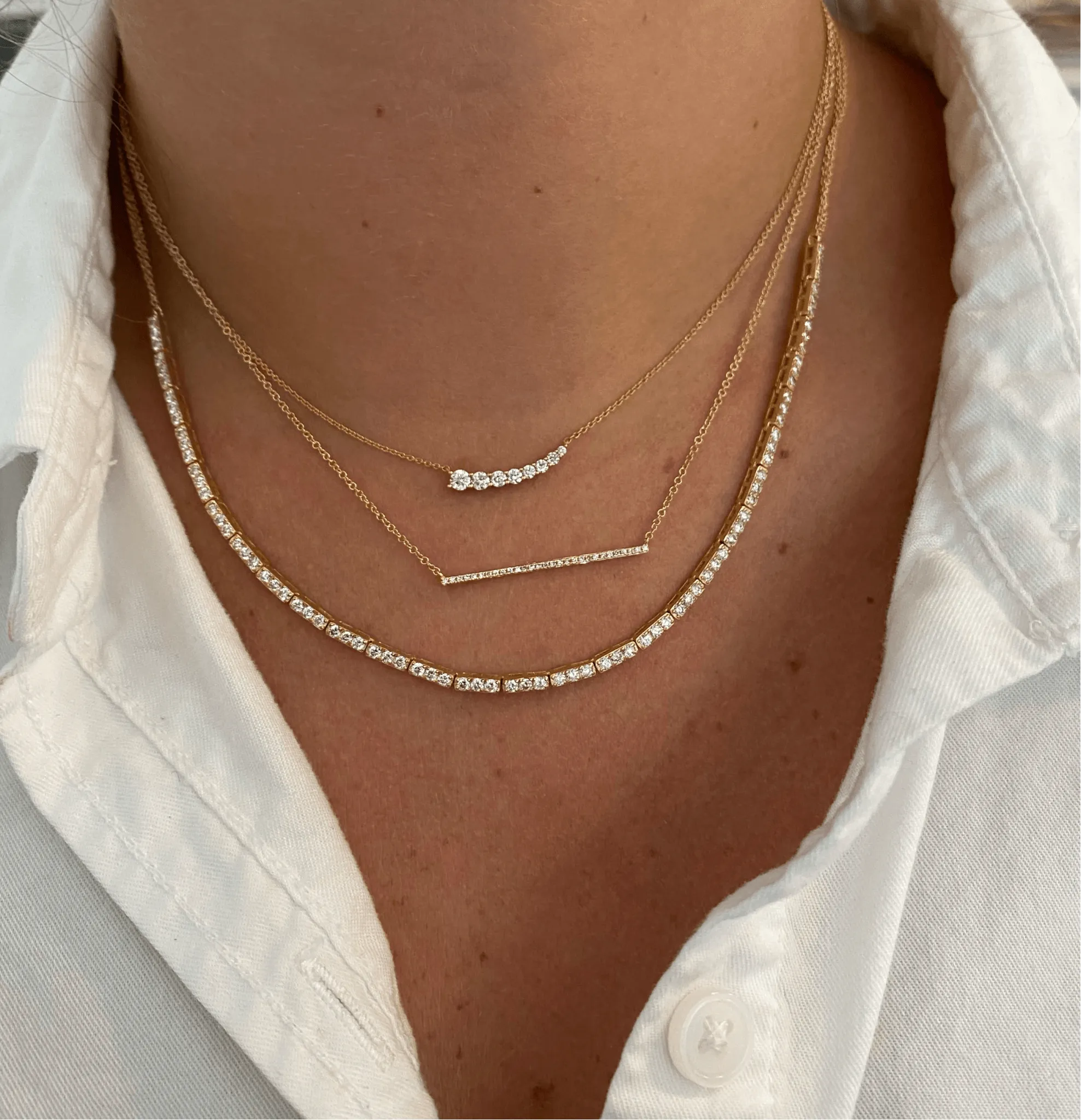 Pave Bar Necklace sold by LINDSEY LEIGH JEWELRY product image thumbnail 3