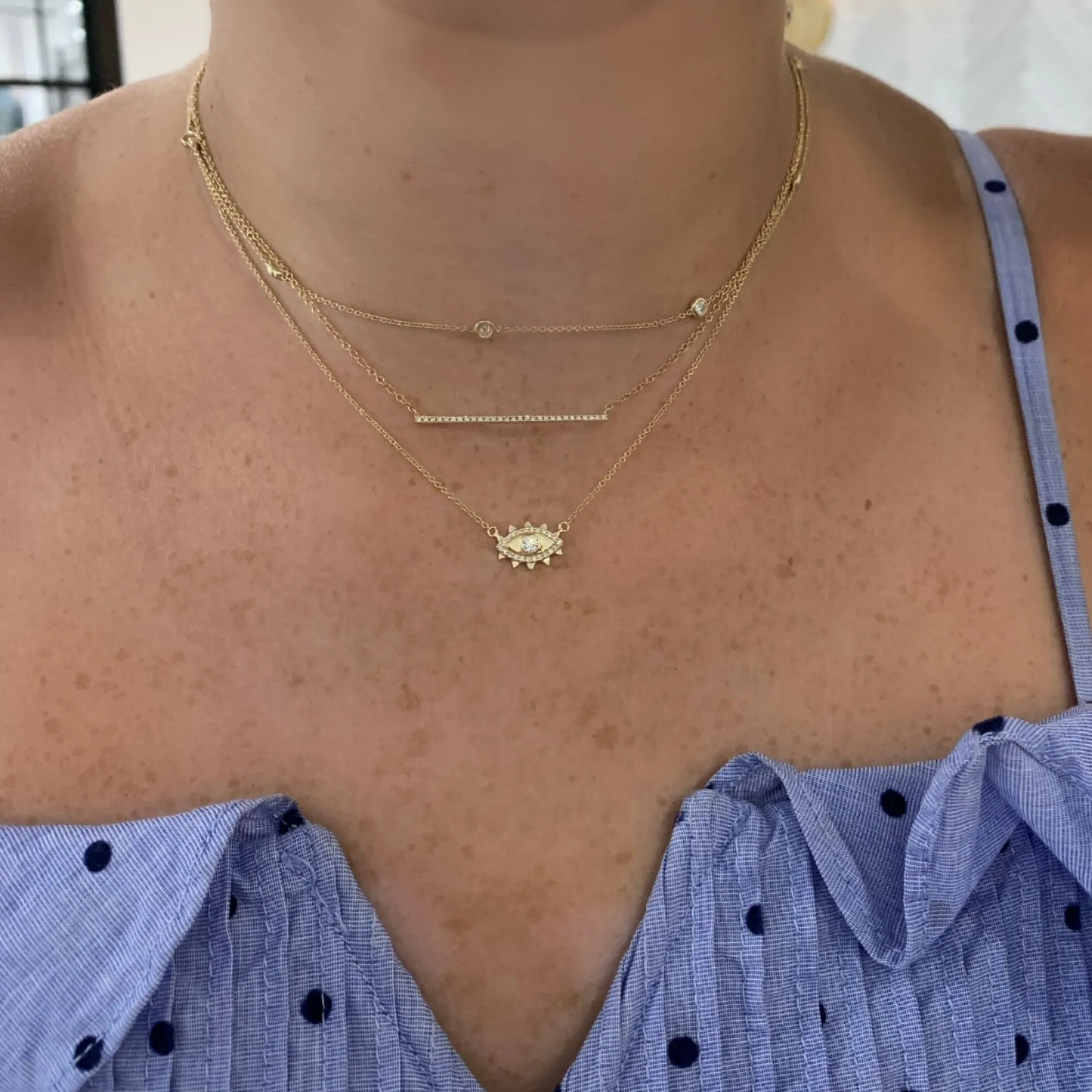 Pave Bar Necklace sold by LINDSEY LEIGH JEWELRY product image thumbnail 5