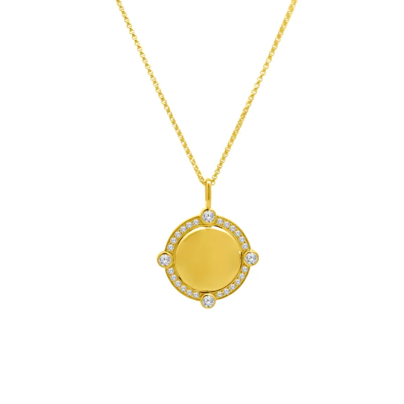Diamond Compass Pendant made by LINDSEY LEIGH JEWELRY