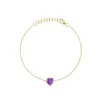 Bezel Set Gemstone Heart Bracelet sold by LINDSEY LEIGH JEWELRY