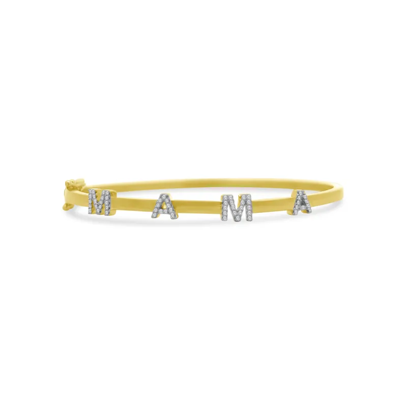 Diamond Block Mama Bangle sold by LINDSEY LEIGH JEWELRY