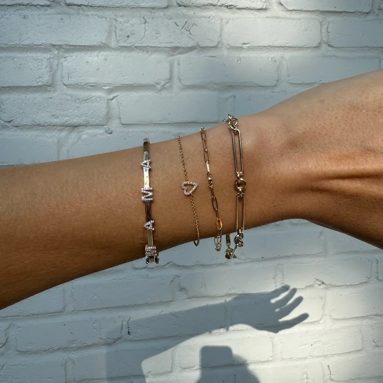 Diamond Block Mama Bangle sold by LINDSEY LEIGH JEWELRY product image thumbnail 2