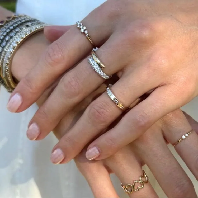 Alternating Round and Baguette Inlay Band sold by LINDSEY LEIGH JEWELRY product image thumbnail 3