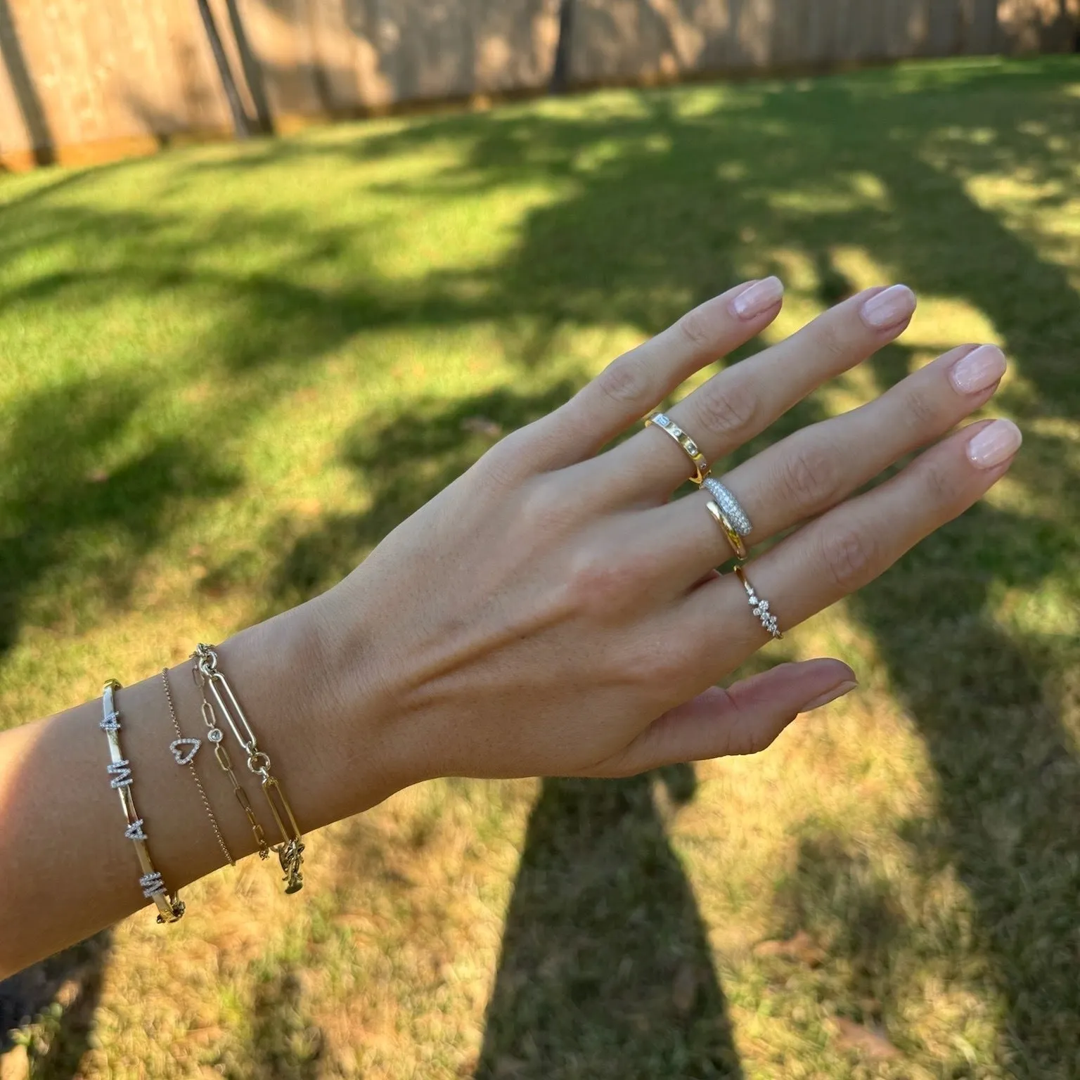 Alternating Round and Baguette Inlay Band sold by LINDSEY LEIGH JEWELRY product image thumbnail 2