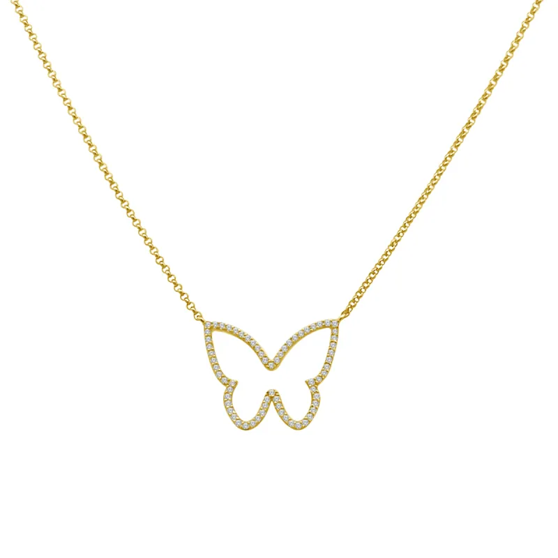 Open Butterfly Diamond Necklace sold by LINDSEY LEIGH JEWELRY