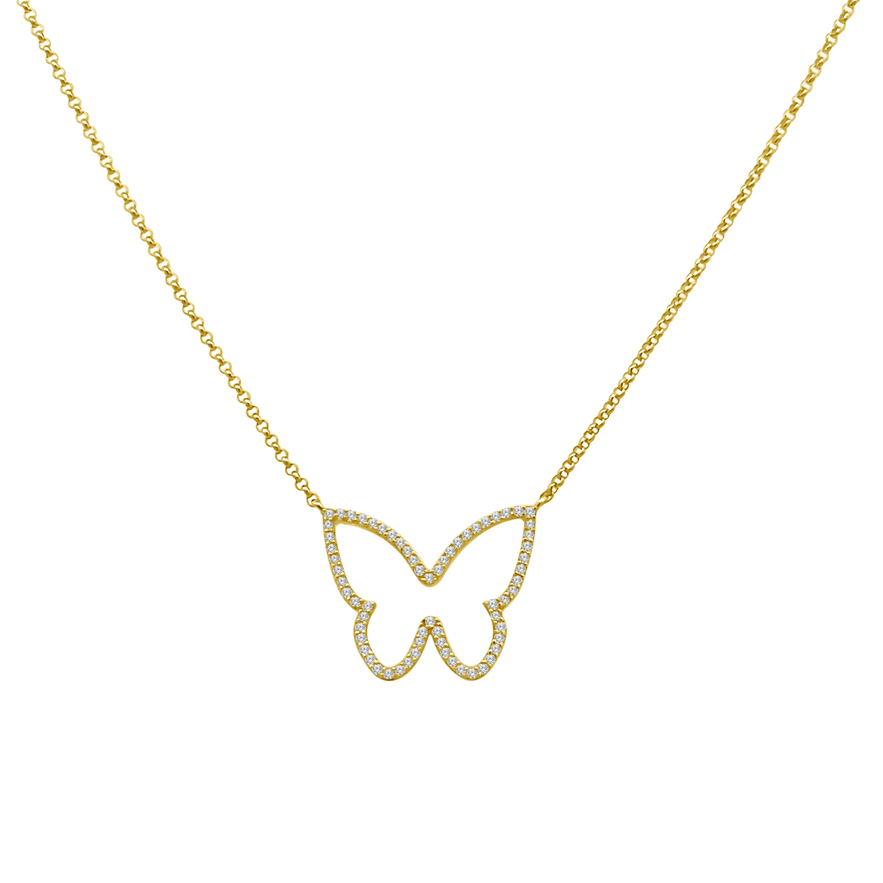 Open Butterfly Diamond Necklace sold by LINDSEY LEIGH JEWELRY