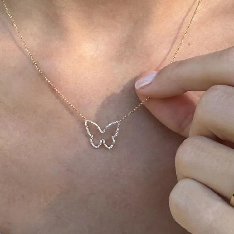 Open Butterfly Diamond Necklace sold by LINDSEY LEIGH JEWELRY product image thumbnail 2