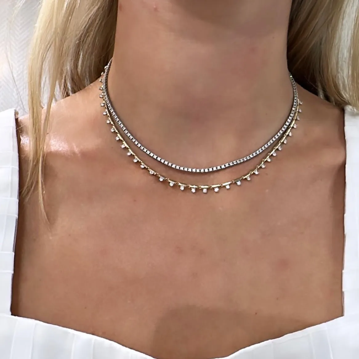 Diamond Bar Dangle Necklace sold by LINDSEY LEIGH JEWELRY product image thumbnail 2