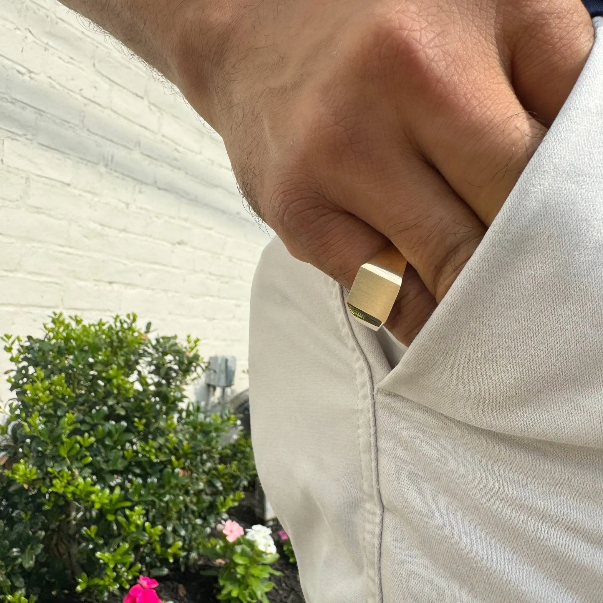 Men's Square Signet Ring sold by LINDSEY LEIGH JEWELRY product image thumbnail 2