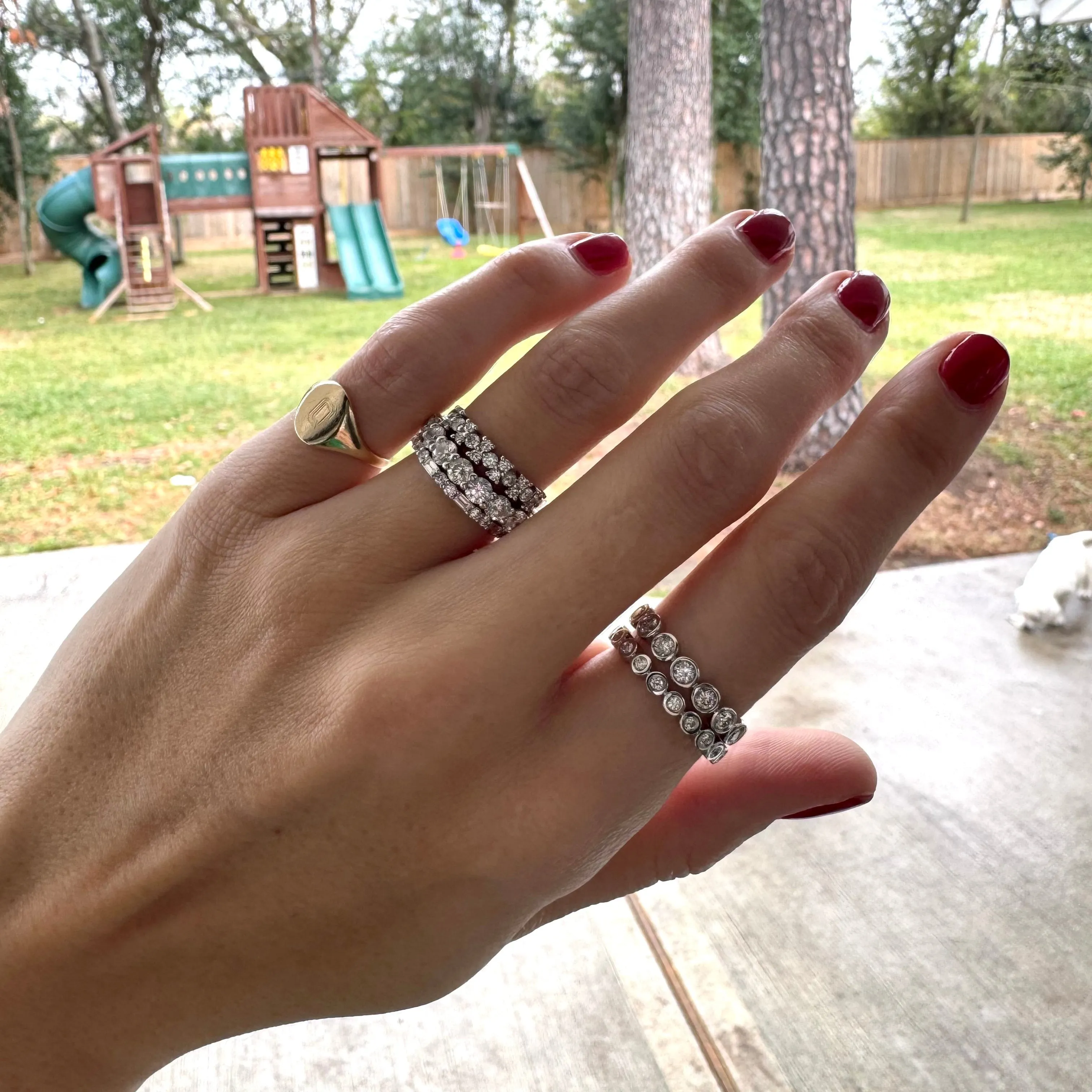 3.40cttw Shared Prong Eternity Band sold by LINDSEY LEIGH JEWELRY product image thumbnail 2