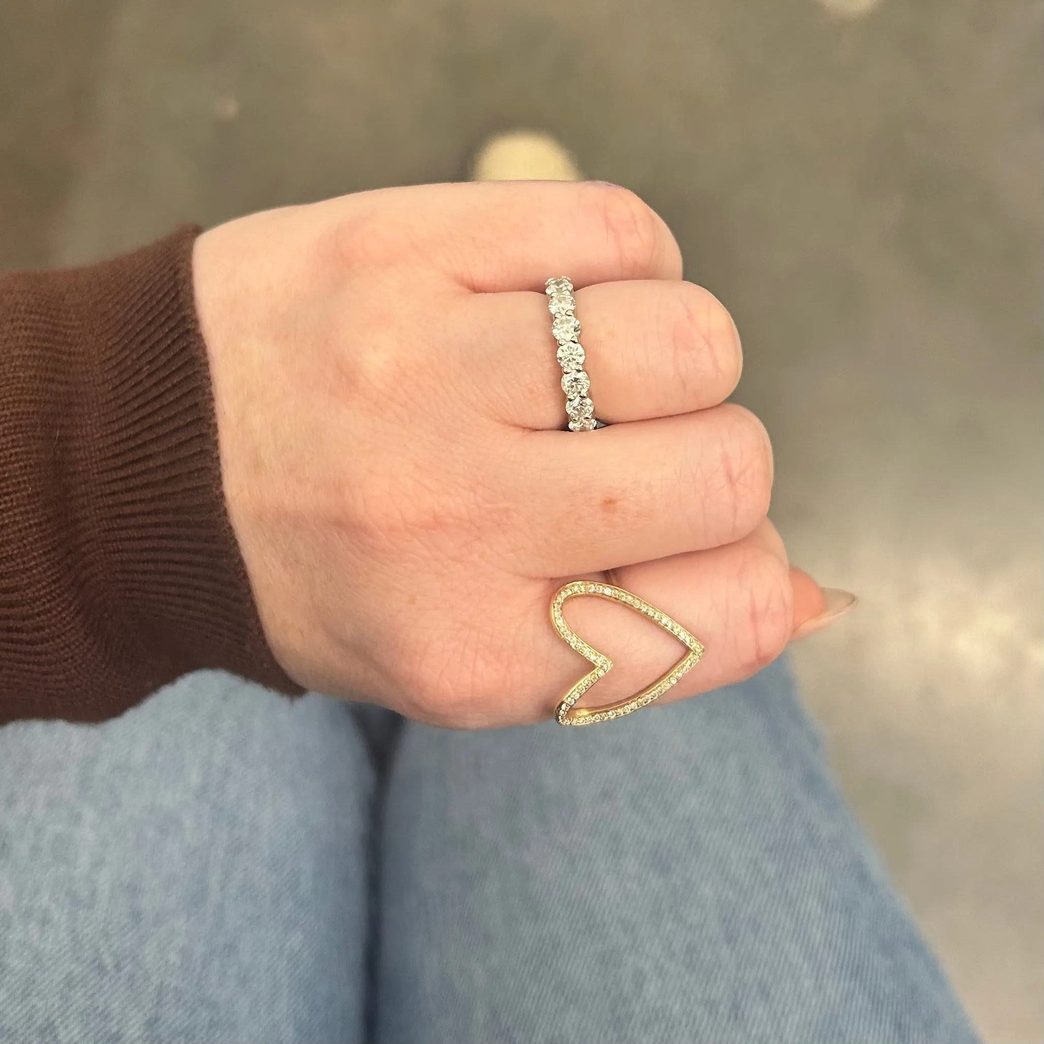 3.40cttw Shared Prong Eternity Band sold by LINDSEY LEIGH JEWELRY product image thumbnail 3