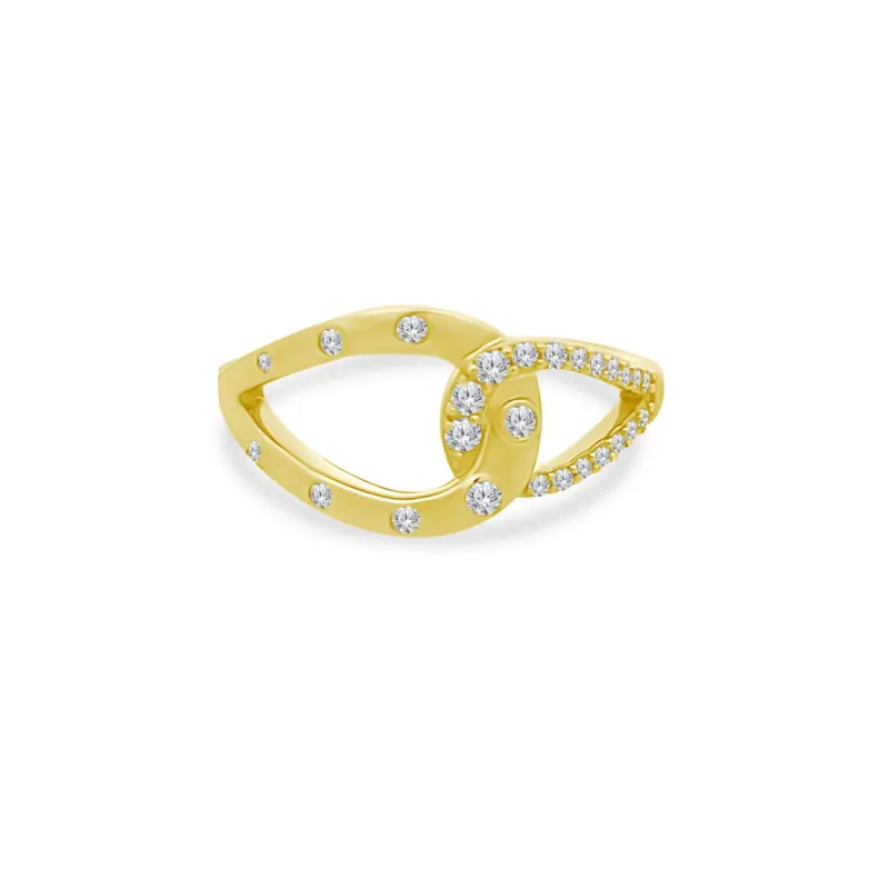 Diamond Double Loop Ring sold by LINDSEY LEIGH JEWELRY