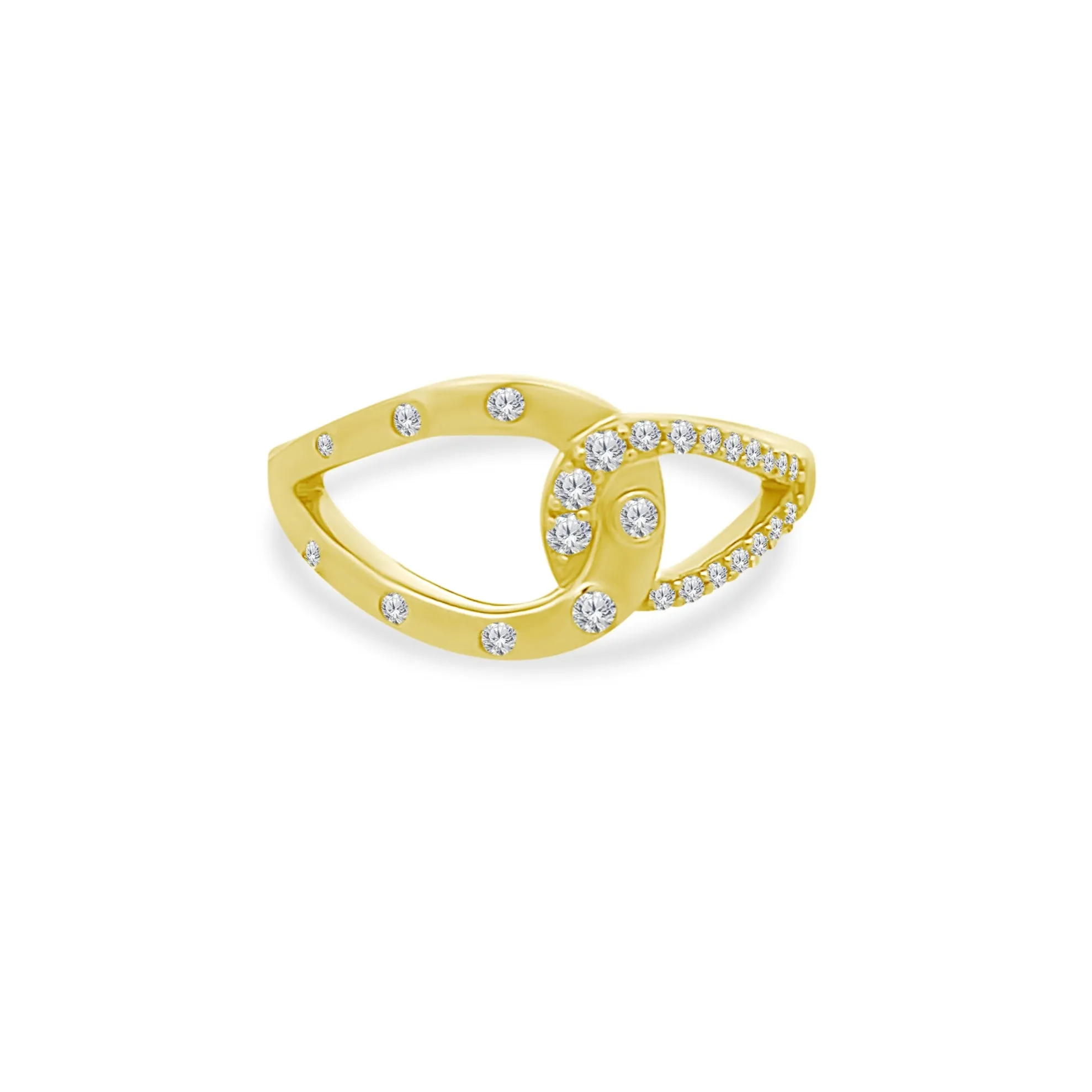 Diamond Double Loop Ring sold by LINDSEY LEIGH JEWELRY