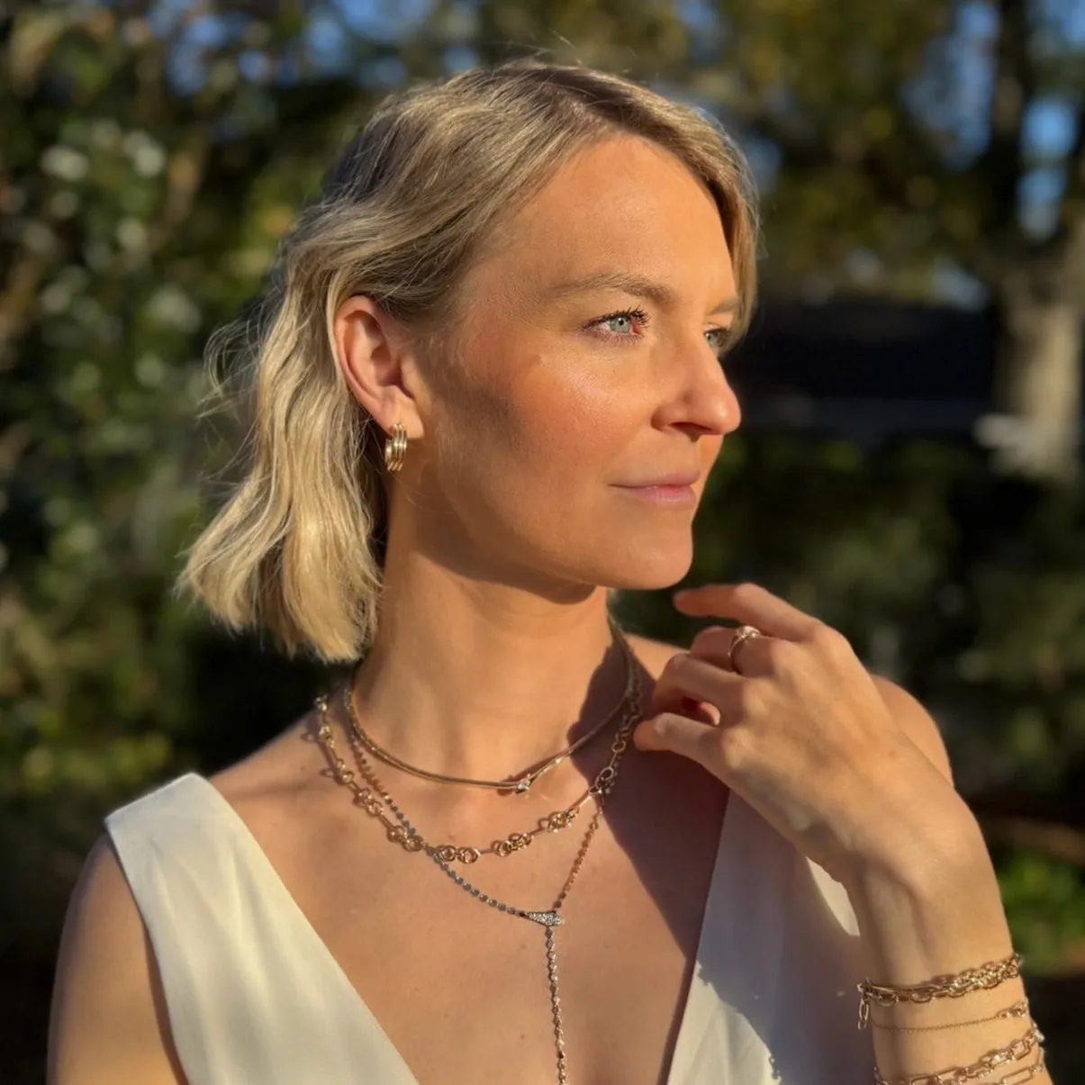 Triple Row Gold Hoops sold by LINDSEY LEIGH JEWELRY product image thumbnail 3