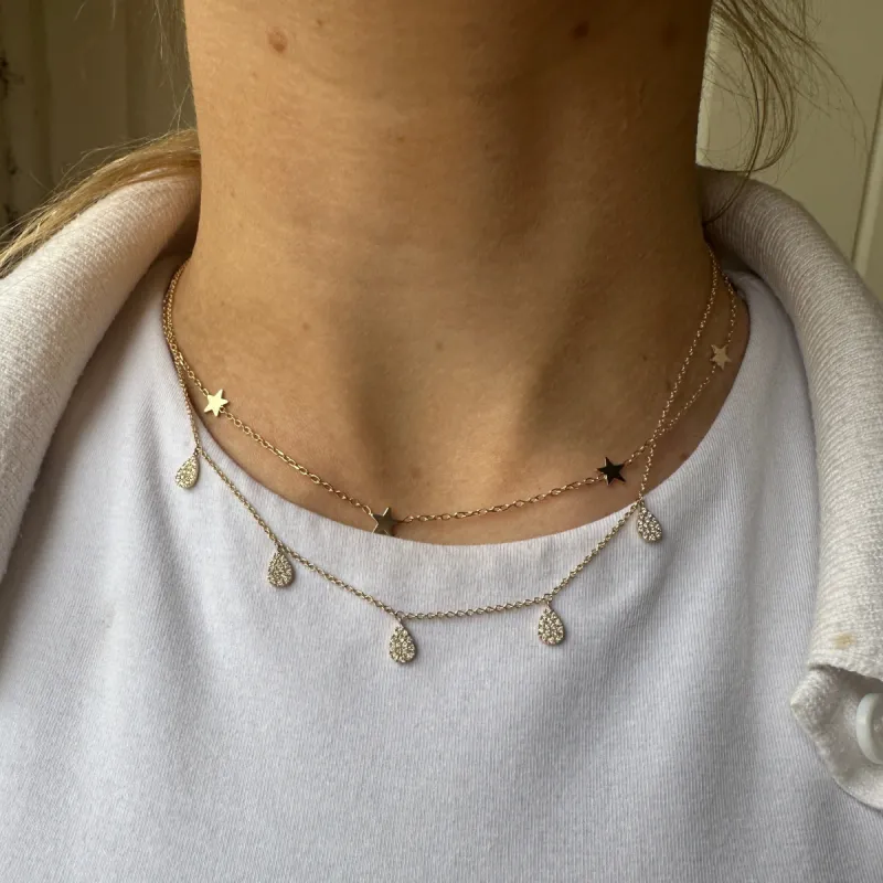 Sample Sale Pave Pear Dangle Necklace sold by LINDSEY LEIGH JEWELRY