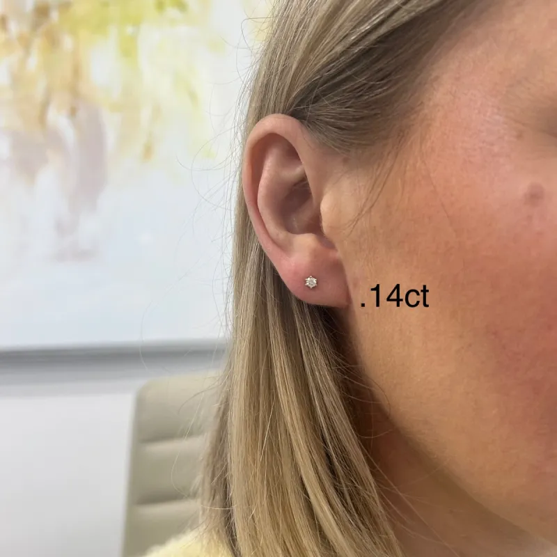 6 Prong Diamond Stud sold by LINDSEY LEIGH JEWELRY