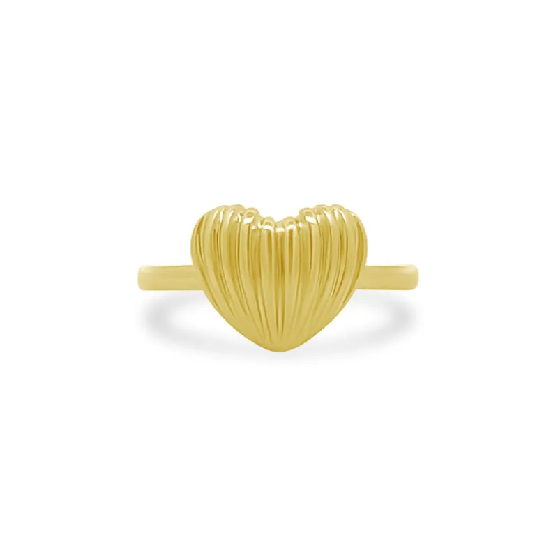 Fluted Heart Ring sold by LINDSEY LEIGH JEWELRY