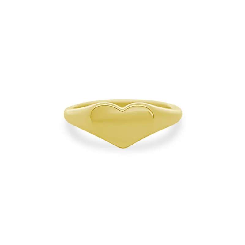 Gold Heart Signet Ring sold by LINDSEY LEIGH JEWELRY