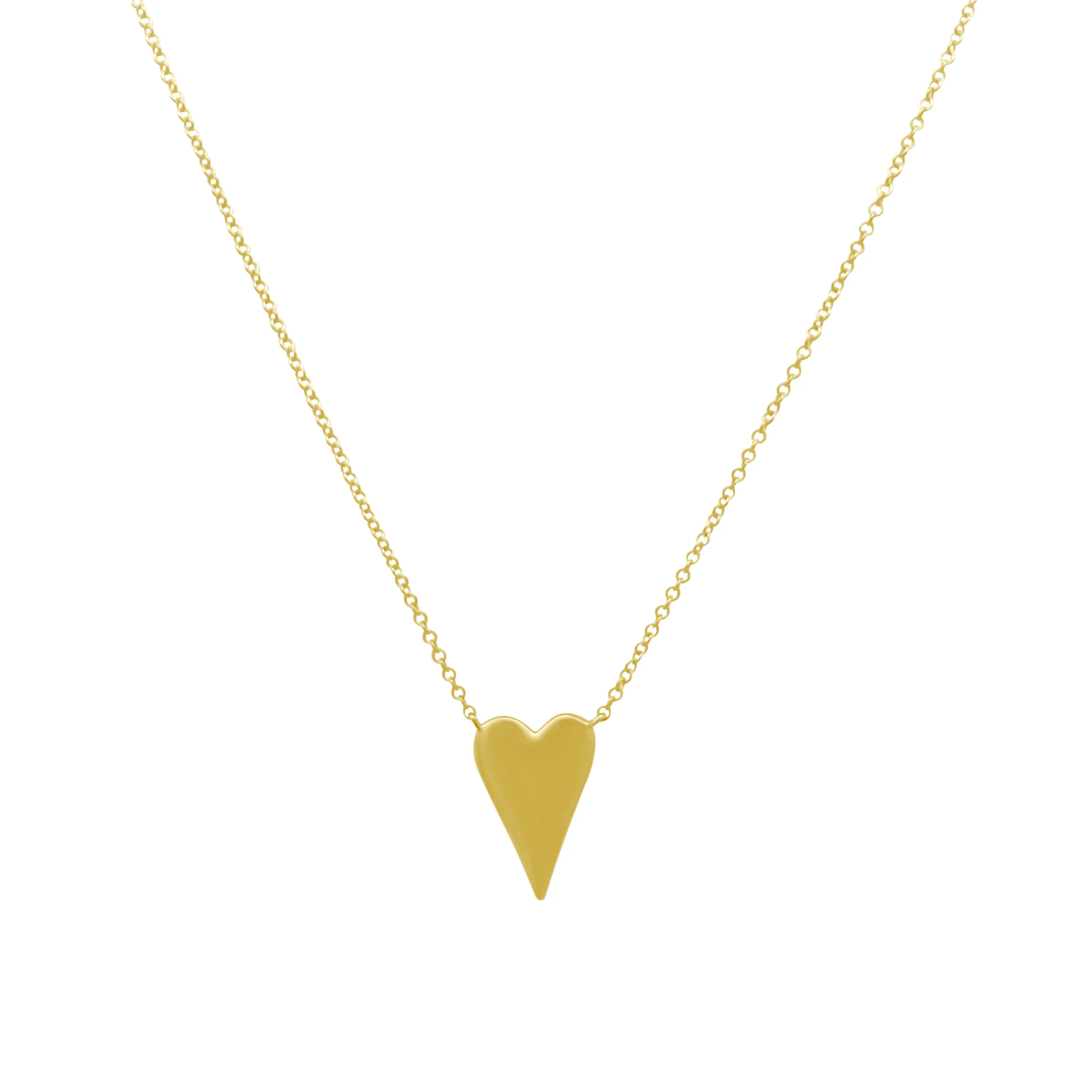 Gold Puffy Heart Necklace sold by LINDSEY LEIGH JEWELRY