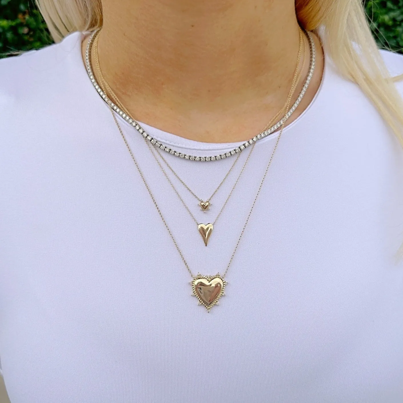 Gold Puffy Heart Necklace sold by LINDSEY LEIGH JEWELRY product image thumbnail 5