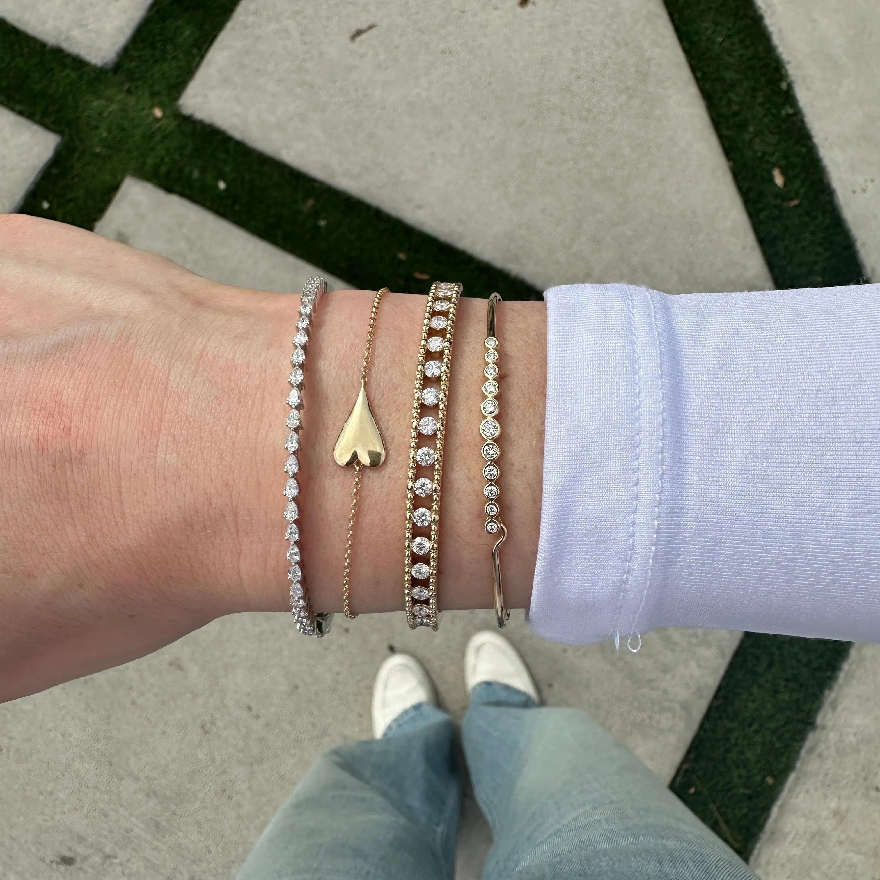 Gold Puffy Heart Bracelet sold by LINDSEY LEIGH JEWELRY product image thumbnail 4