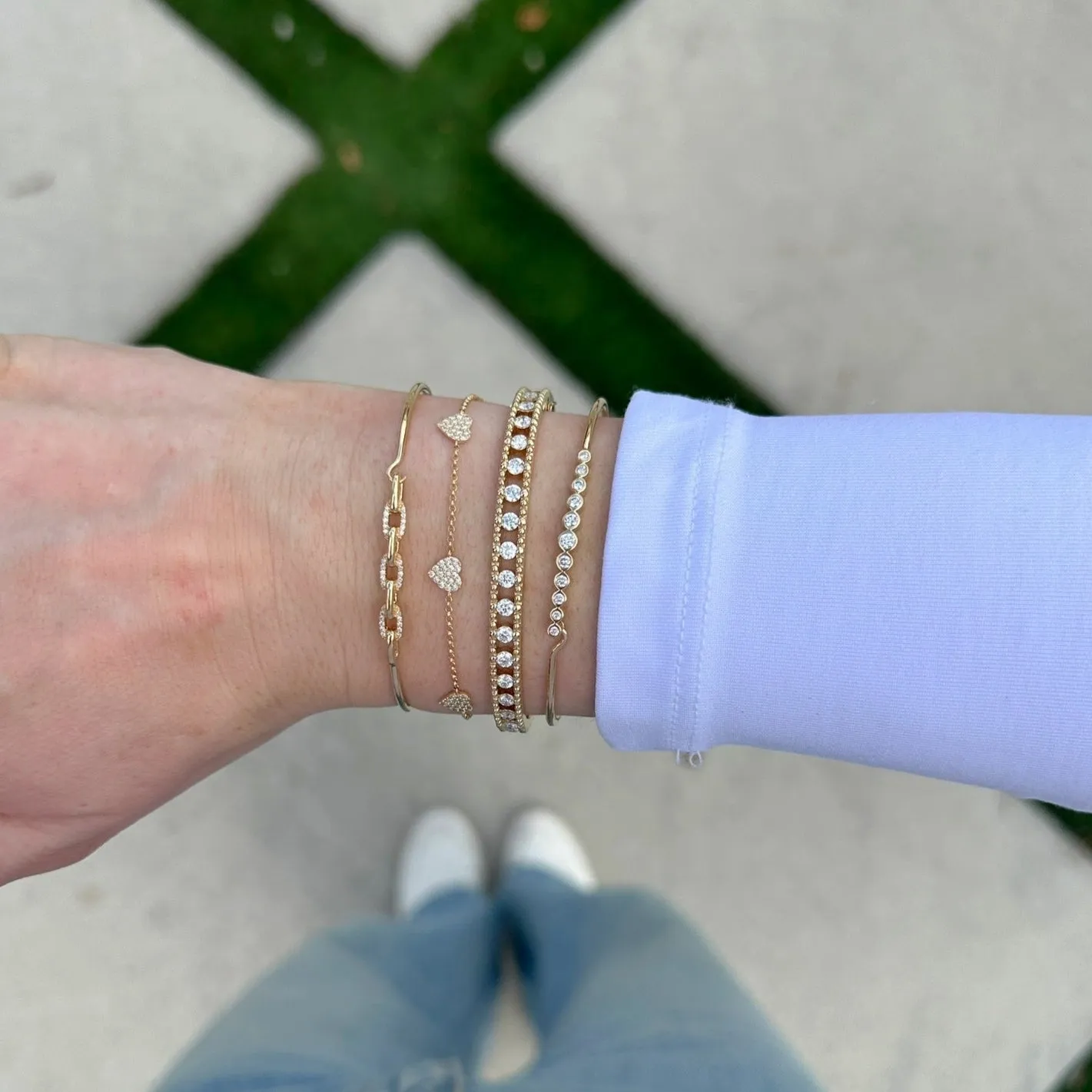 Diamond Heart Station Bracelet sold by LINDSEY LEIGH JEWELRY product image thumbnail 4