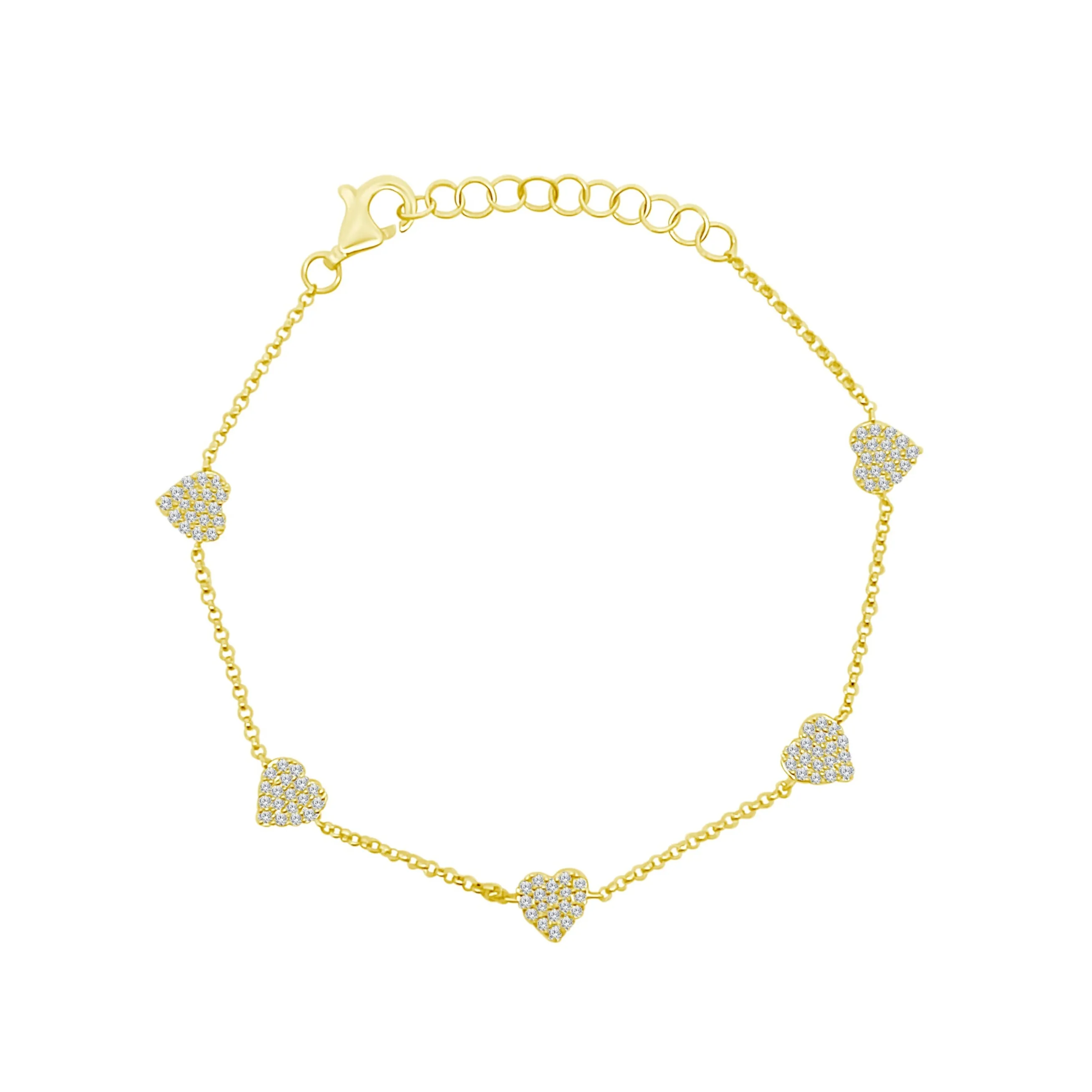Diamond Heart Station Bracelet sold by LINDSEY LEIGH JEWELRY