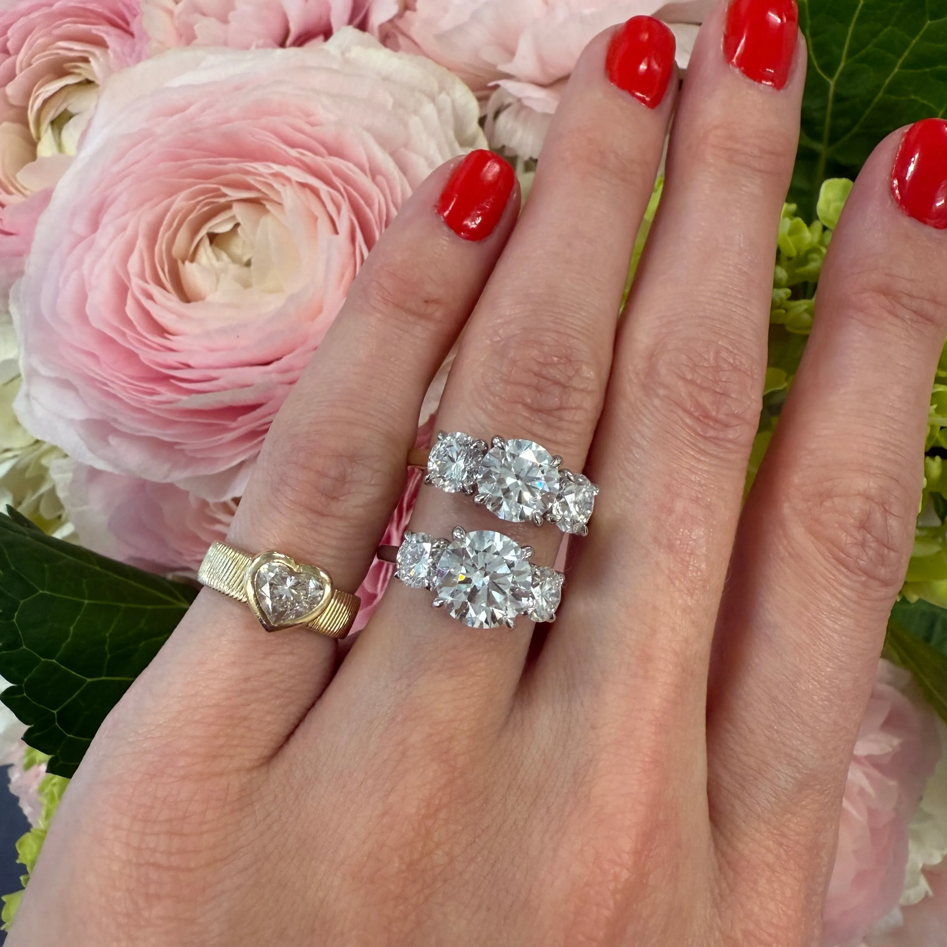 2.57ct Triple Round Cut Ring sold by LINDSEY LEIGH JEWELRY product image thumbnail 2