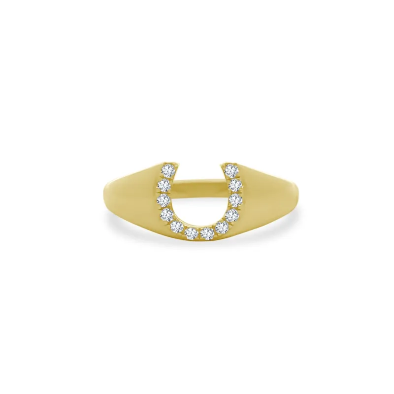 Diamond Horseshoe Ring sold by LINDSEY LEIGH JEWELRY