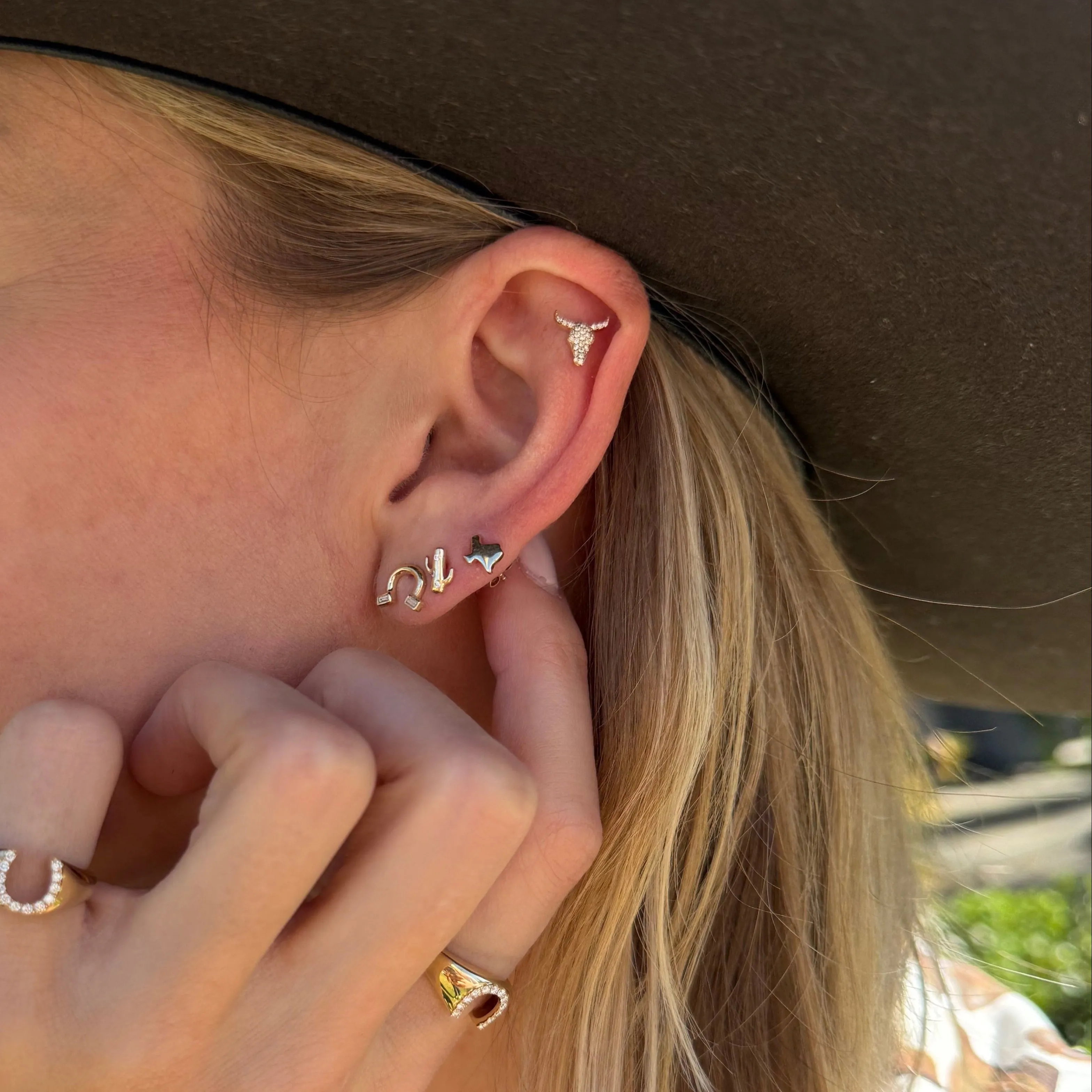 Diamond Inlay Cactus Stud sold by LINDSEY LEIGH JEWELRY product image thumbnail 2