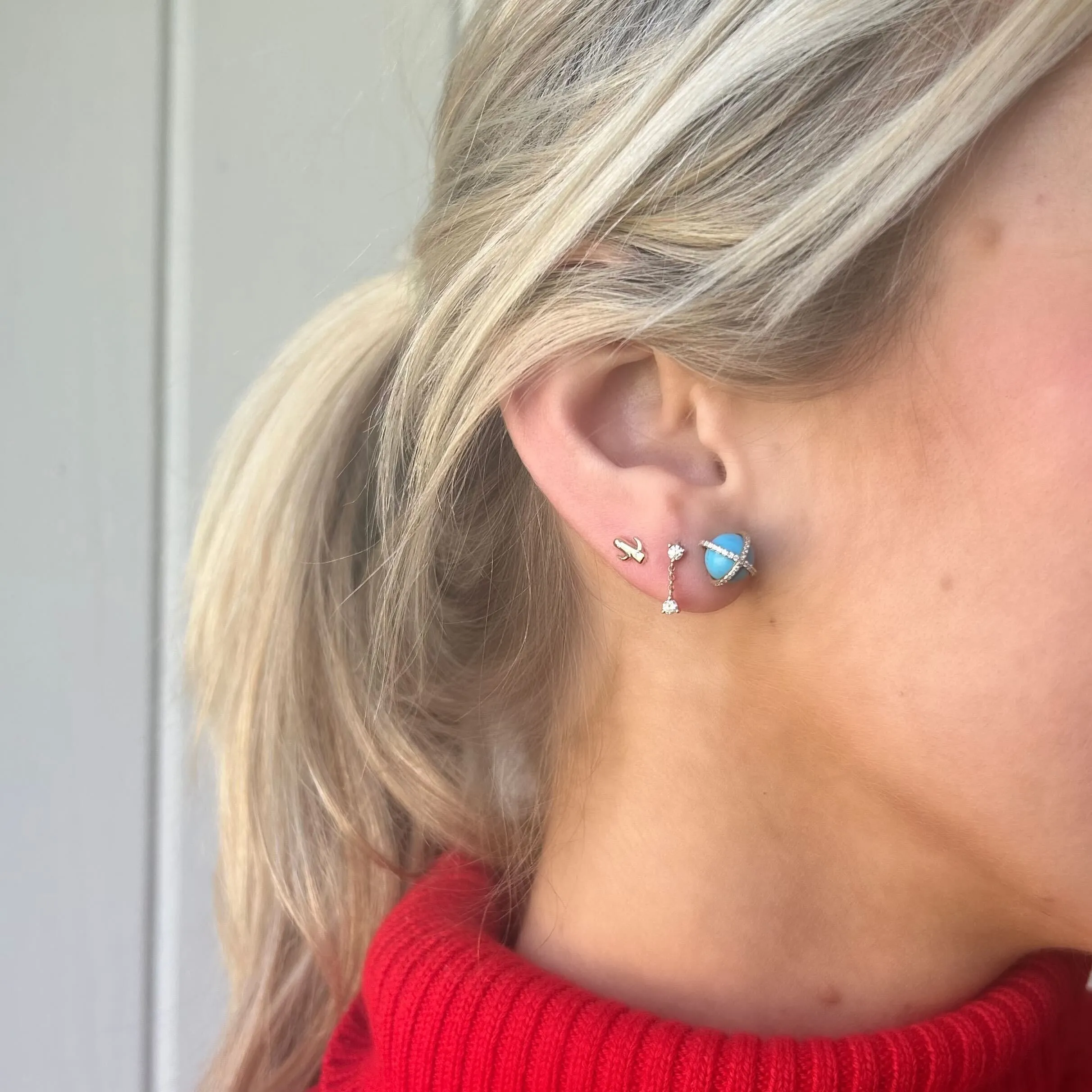 Diamond Inlay Cactus Stud sold by LINDSEY LEIGH JEWELRY product image thumbnail 4