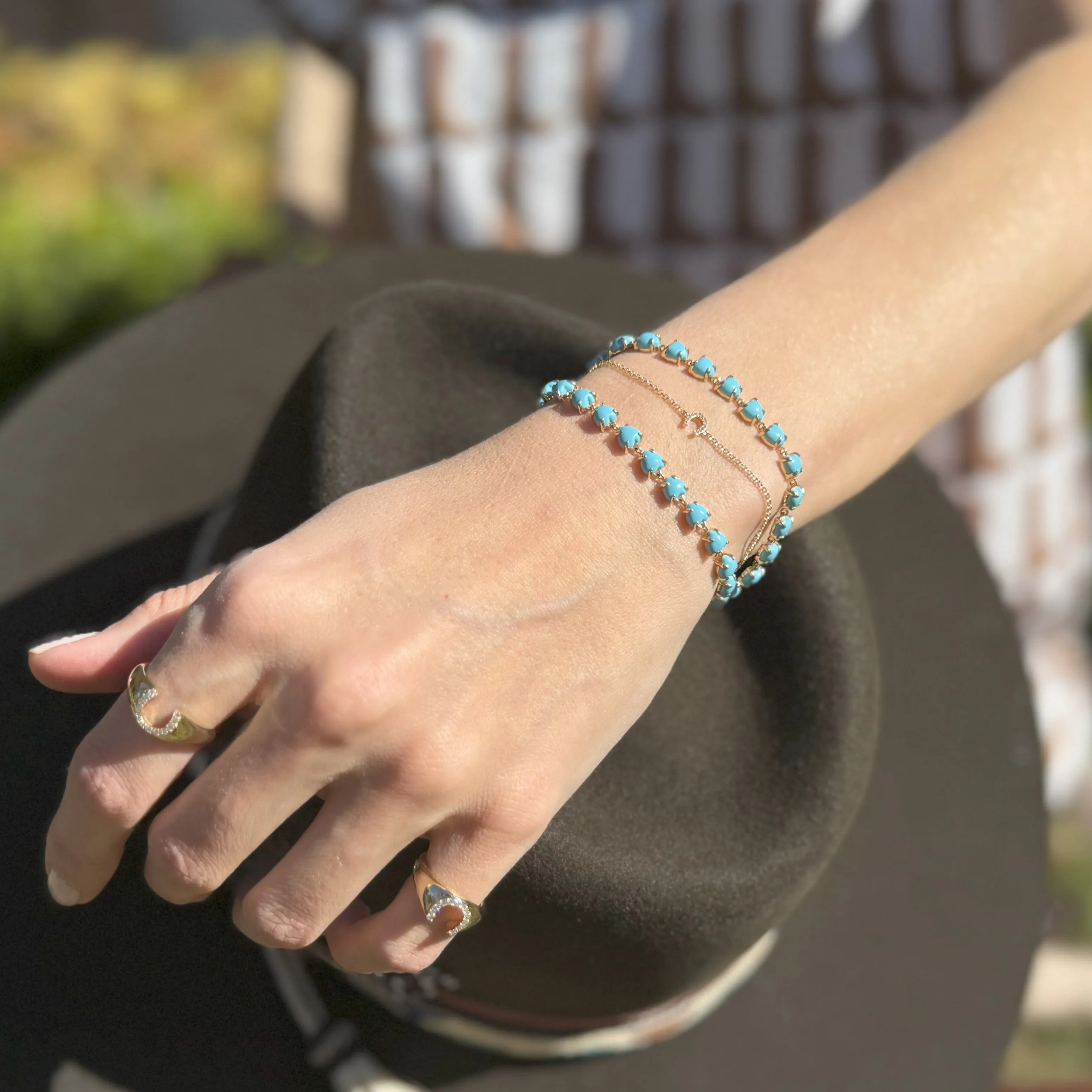 Turquoise Chasing Heart Bracelet sold by LINDSEY LEIGH JEWELRY product image thumbnail 2