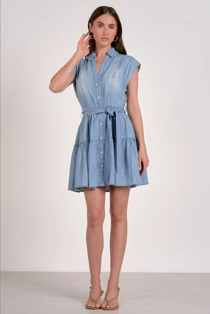 Mia Denim Mini Dress sold by LINDSEY LEIGH JEWELRY
